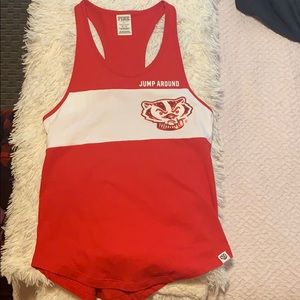 UW Badgers Jump Around PINK tank top